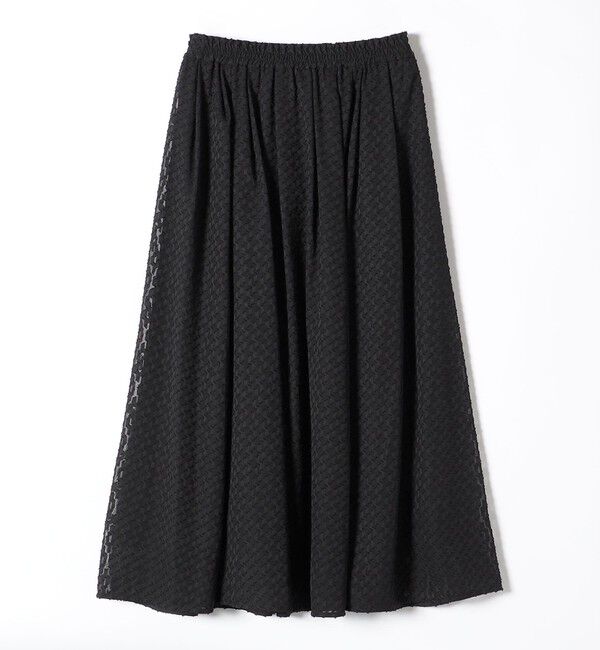 quaranciel「quaranciel:〈手洗い可能〉カットジャカード ジオメトリック ギャザー スカート」|スカート|