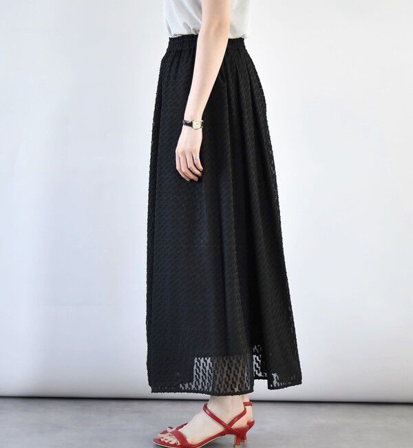 quaranciel「quaranciel:〈手洗い可能〉カットジャカード ジオメトリック ギャザー スカート」|スカート|