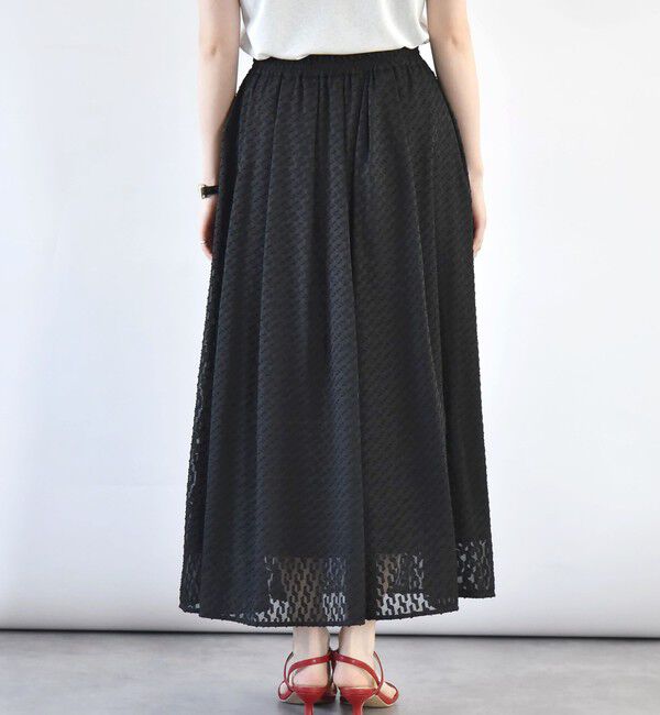 quaranciel「quaranciel:〈手洗い可能〉カットジャカード ジオメトリック ギャザー スカート」|スカート|