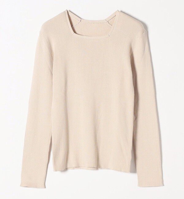 quaranciel「quaranciel:〈手洗い可能〉コットン スクエアネック リブ ニット」|ニット・セーター|