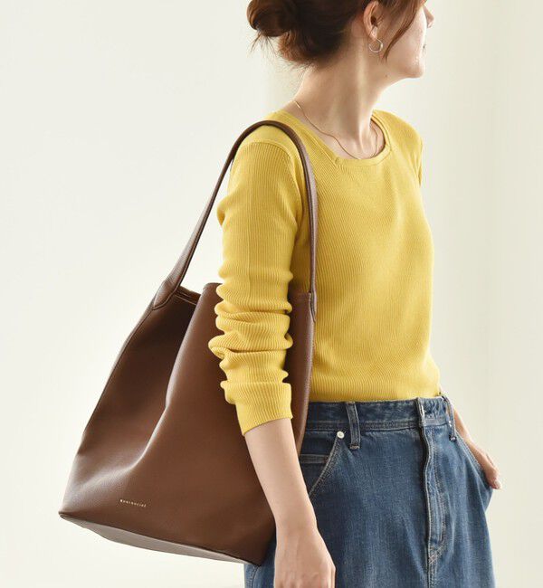 quaranciel「quaranciel:〈手洗い可能〉コットン スクエアネック リブ ニット」|ニット・セーター|