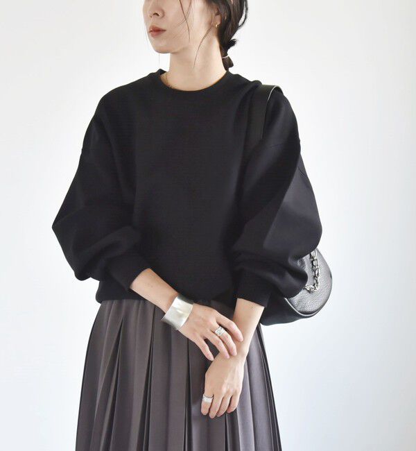 quaranciel「《一部追加予約》quaranciel:〈洗濯機可能〉ポンチ ベーシック コンパクト スウェット」|スウェット・ジャージ|ブラック