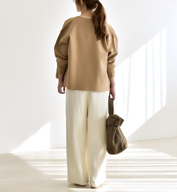 quaranciel「quaranciel:〈手洗い可能〉ニット ノーカラー ダブルジャケット カーディガン」|カーディガン|