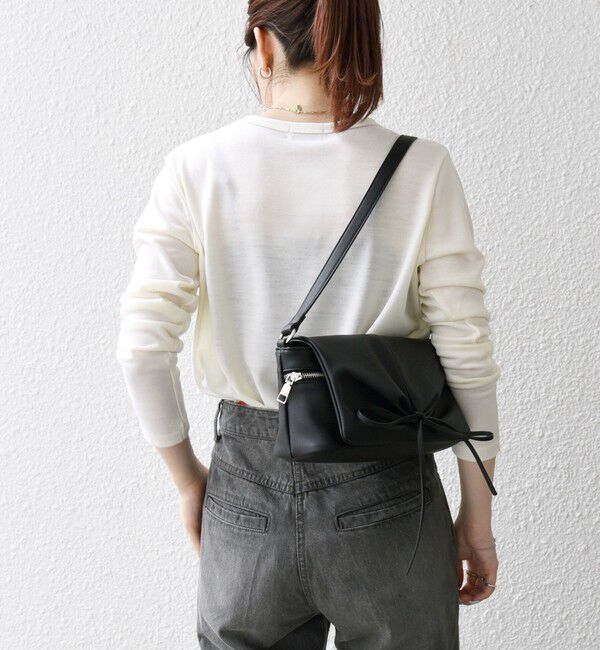 SHIPS any「SHIPS any:〈手洗い可能〉ウール ソフトシアー ラウンドヘム ロングスリーブ TEE」|Tシャツ・カットソー|