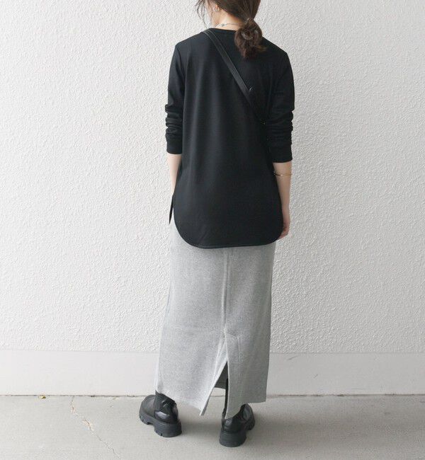 SHIPS any「SHIPS any:〈手洗い可能〉ウール ソフトシアー ラウンドヘム ロングスリーブ TEE」|Tシャツ・カットソー|