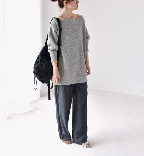 quaranciel「quaranciel:〈手洗い可能〉AQUA カシミヤ ブレンド オフショルダー ニット」|ニット・セーター|