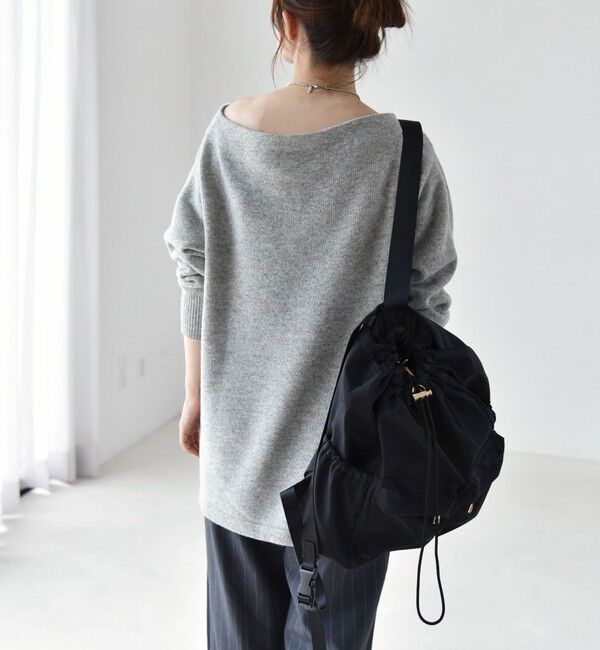 quaranciel「quaranciel:〈手洗い可能〉AQUA カシミヤ ブレンド オフショルダー ニット」|ニット・セーター|