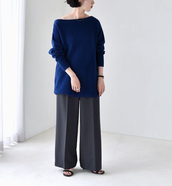 quaranciel「quaranciel:〈手洗い可能〉AQUA カシミヤ ブレンド オフショルダー ニット」|ニット・セーター|