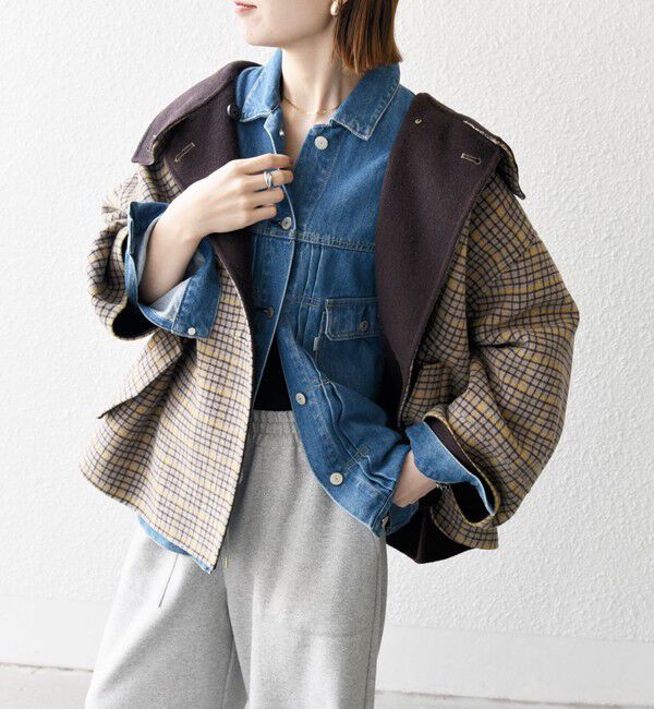 SHIPS any「《一部追加予約》【WEB限定】SHIPS any: リバー スタンドカラー ポンチョ ショート コート」|その他|