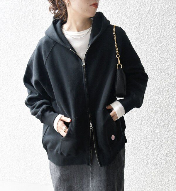 SHIPS any「《一部追加予約》SHIPS any:〈洗濯機可能〉USAコットン 裏起毛 ジップ スウェット パーカー」|パーカー|ブラック