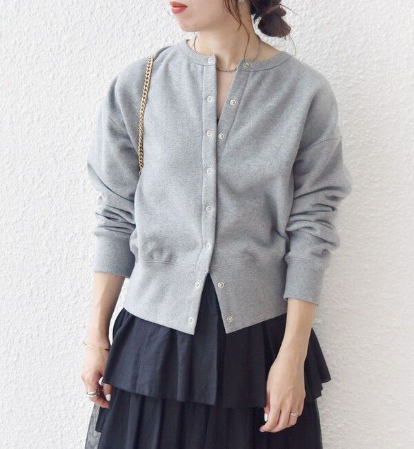 SHIPS any「【WEB限定】SHIPS any: USA コットン 裏起毛 コンパクト スナップ カーディガン」|カーディガン|