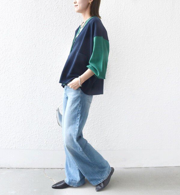 SHIPS for women「【WEB限定】〈手洗い可能〉配色 ポケット カーディガン」|カーディガン|