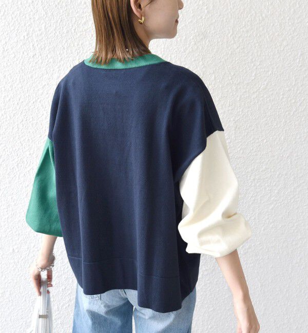 SHIPS for women「【WEB限定】〈手洗い可能〉配色 ポケット カーディガン」|カーディガン|