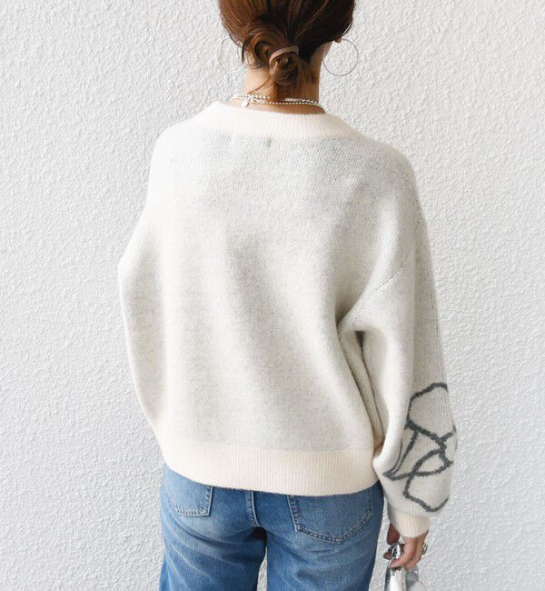 SHIPS for women「【WEB限定】〈手洗い可能〉ジャカード フラワー ニット プルオーバー」|ニット・セーター|