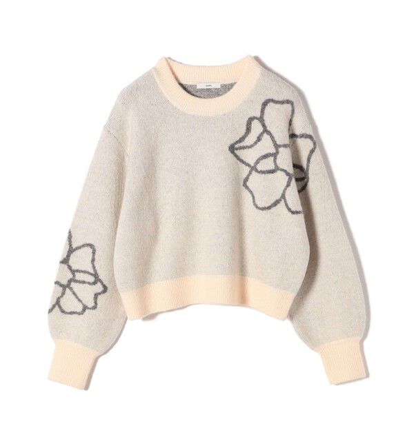 SHIPS for women「【WEB限定】〈手洗い可能〉ジャカード フラワー ニット プルオーバー」|ニット・セーター|