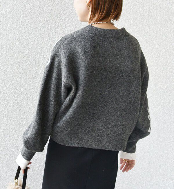 SHIPS for women「【WEB限定】〈手洗い可能〉ジャカード フラワー ニット プルオーバー」|ニット・セーター|