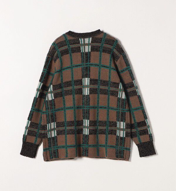 SHIPS any「SHIPS any:〈手洗い可能〉チェック ジャカード スキッパー 深Vネック ニット」|ニット・セーター|