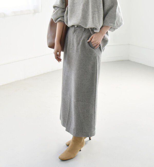 quaranciel「quaranciel:〈洗濯機可能〉ポリエステル サージ タイト スカート」|スカート|