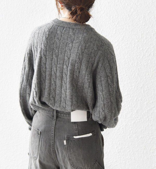 SHIPS any「【WEB限定】SHIPS any:〈手洗い可能〉ヤク ケーブル クルーネック ニット プルオーバー 2」|ニット・セーター|