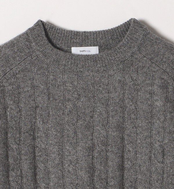 SHIPS any「【WEB限定】SHIPS any:〈手洗い可能〉ヤク ケーブル クルーネック ニット プルオーバー 2」|ニット・セーター|
