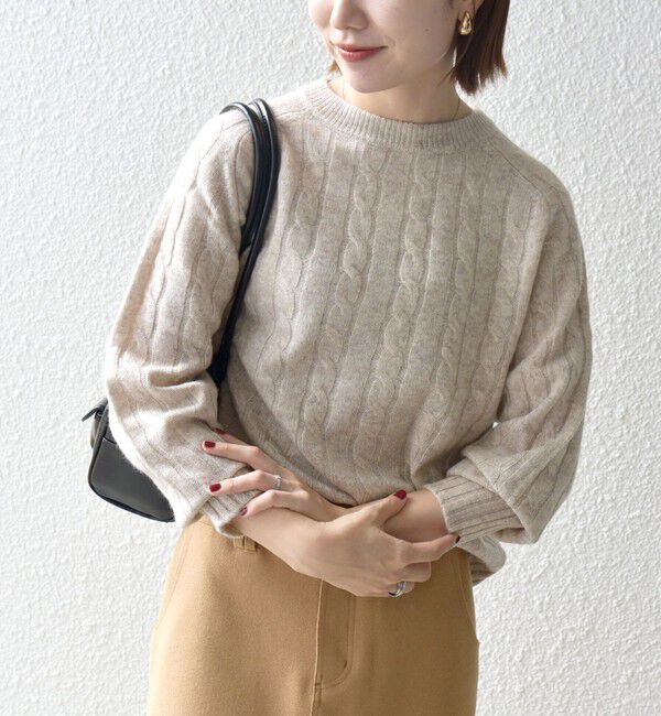 SHIPS any「【WEB限定】SHIPS any:〈手洗い可能〉ヤク ケーブル クルーネック ニット プルオーバー 2」|ニット・セーター|