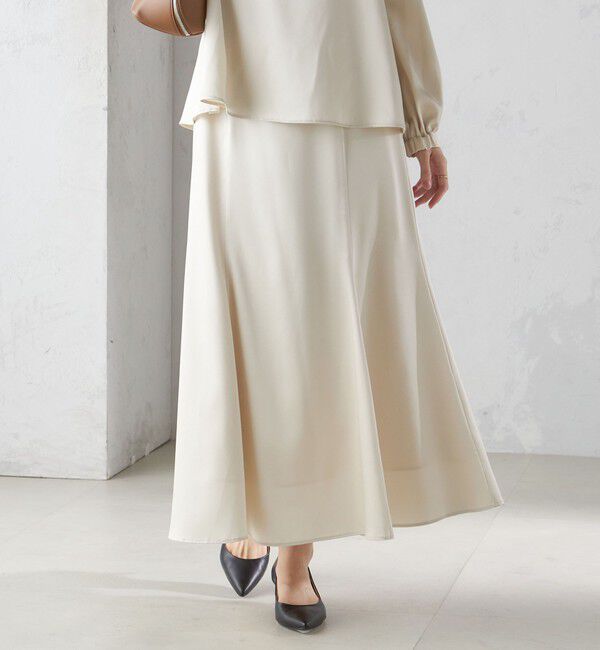 SHIPS for women「【SHIPS別注】troisiemeCHACO:〈手洗い可能〉サテン マーメイド スカート（セレモニー対応可）」|スカート|