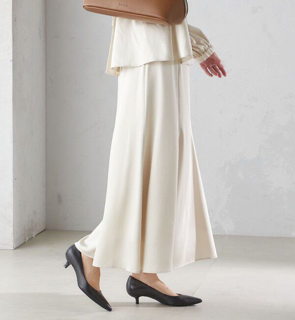 SHIPS for women「【SHIPS別注】troisiemeCHACO:〈手洗い可能〉サテン マーメイド スカート（セレモニー対応可）」|スカート|