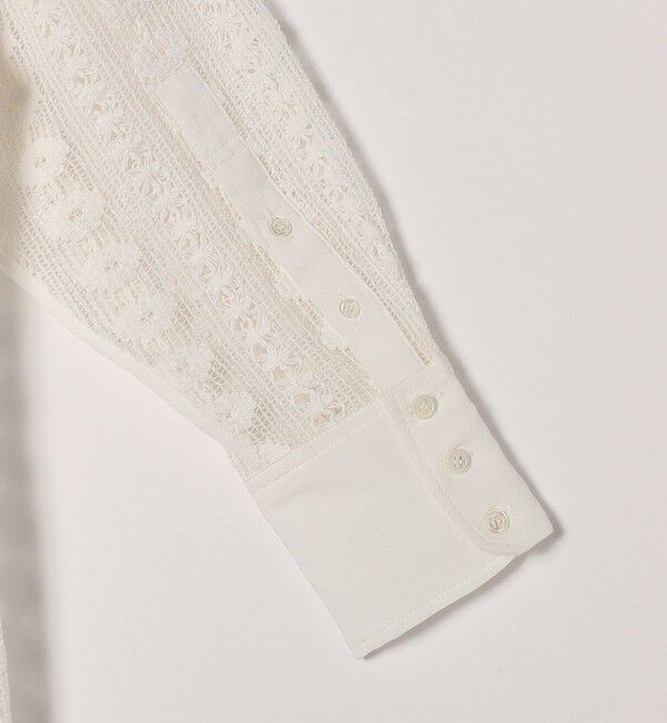 quaranciel「quaranciel:〈手洗い可能〉クロシェ レース ペプラム シャツ ブラウス」|シャツ・ブラウス|