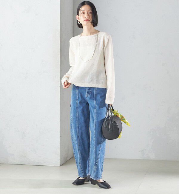 SHIPS for women「〈手洗い可能〉シアー ネック ポコビュー TEE ブラウス」|シャツ・ブラウス|