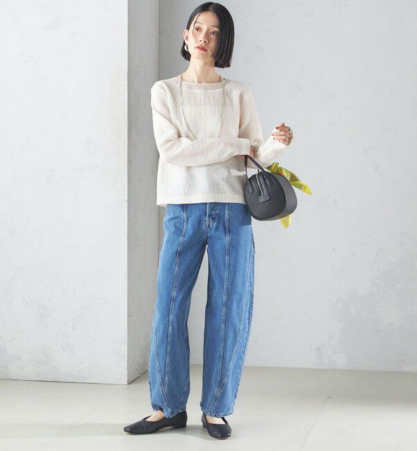 SHIPS for women「〈手洗い可能〉シアー ネック ポコビュー TEE ブラウス」|シャツ・ブラウス|