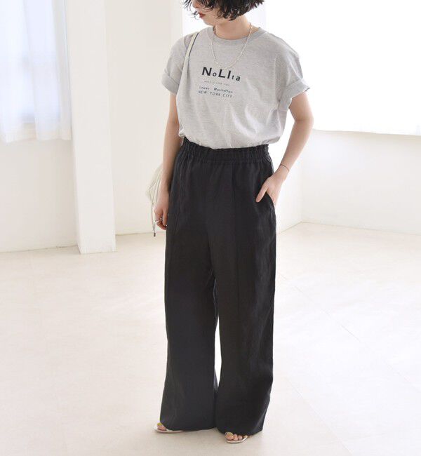 quaranciel「quaranciel:〈洗濯機可能〉ラミー ピンタック ワイド イージー パンツ」|その他|