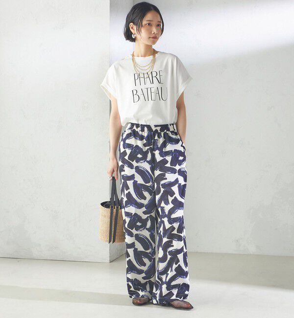 SHIPS for women「〈手洗い可能〉サテン プリント ドロスト パンツ」|その他|