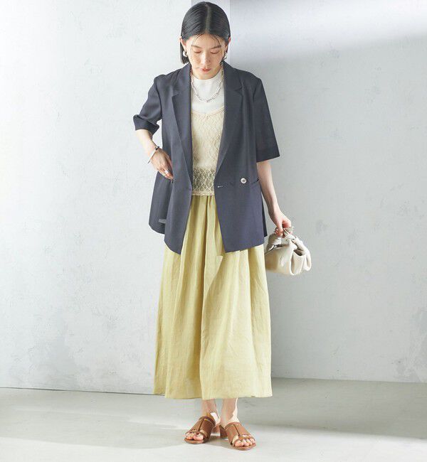 SHIPS for women「〈手洗い可能〉ダブル 半袖 ジャケット」|テーラードジャケット|