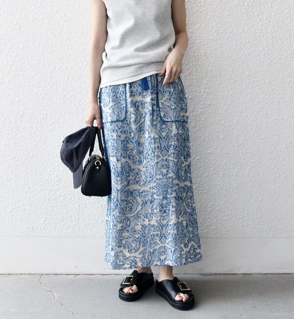 SHIPS any「SHIPS any:〈手洗い可能〉メッシュ ジャカード イージー Iライン スカート」|スカート|