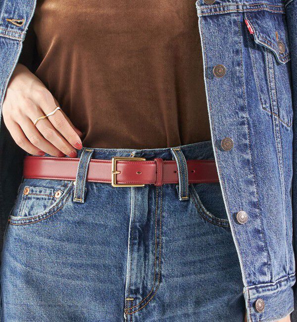 SHIPS for women「《追加予約》イタリアン レザー ゴールド バックル ベルト」|ベルト|