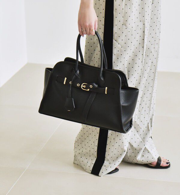 quaranciel「quaranciel: 2way 金具 ベルト スクエア トート バッグ（A4対応）」|トートバッグ|