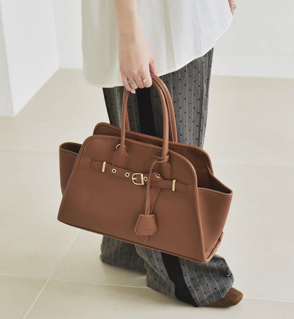 quaranciel「quaranciel: 2way 金具 ベルト スクエア トート バッグ（A4対応）」|トートバッグ|