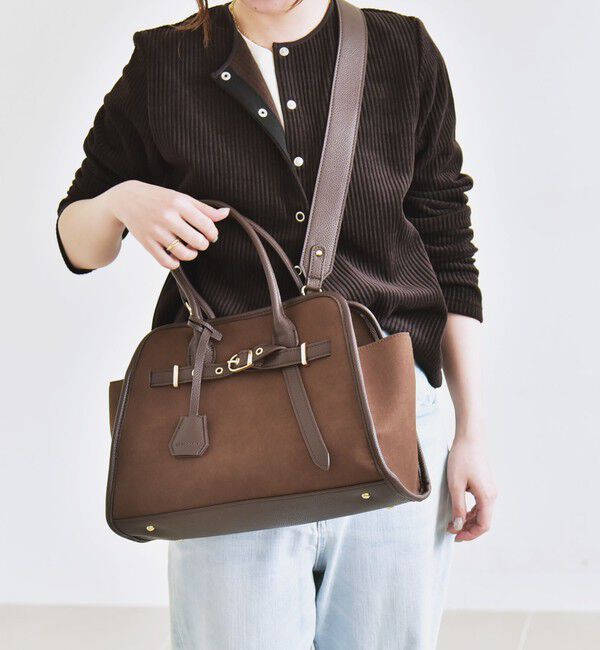 quaranciel「quaranciel: 2way 金具 ベルト スクエア トート バッグ（A4対応）」|トートバッグ|