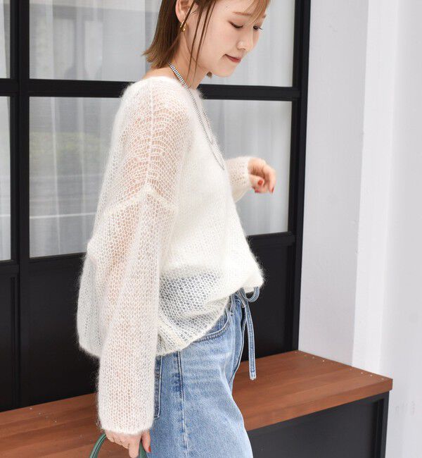 SHIPS for women「モヘヤ メッシュ プルオーバー」|ニット・セーター|オフホワイト