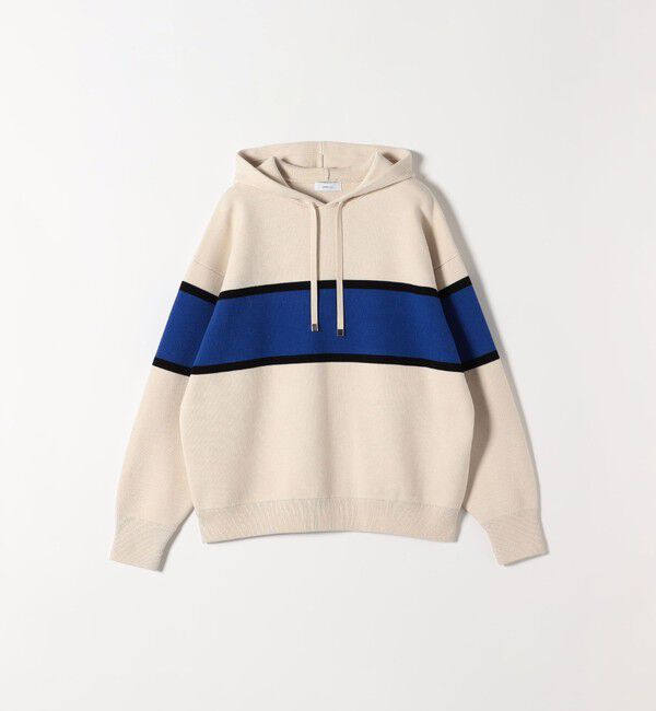 SHIPS any「SHIPS any:〈手洗い可能〉パネル ボーダー フーディー ニット プルオーバー」|パーカー|