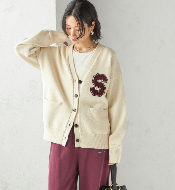 SHIPS for women「〈手洗い可能〉サガラ ワッペン レタード カーディガン」|カーディガン|