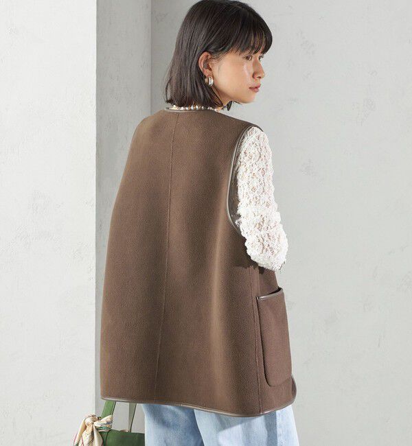 SHIPS for women「〈手洗い可能〉ボア フリース リバーシブル ベスト」|ベスト・ジレ|