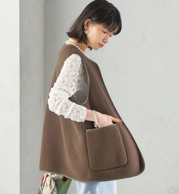 SHIPS for women「〈手洗い可能〉ボア フリース リバーシブル ベスト」|ベスト・ジレ|