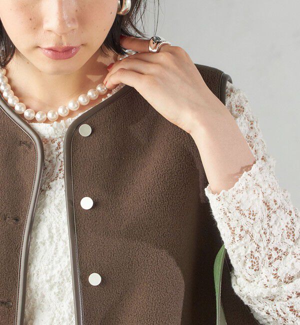 SHIPS for women「〈手洗い可能〉ボア フリース リバーシブル ベスト」|ベスト・ジレ|