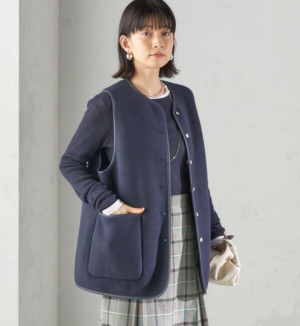 SHIPS for women「〈手洗い可能〉ボア フリース リバーシブル ベスト」|ベスト・ジレ|