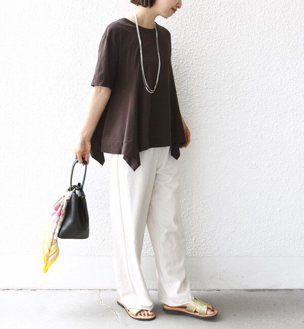 SHIPS for women「ヘムフレア ショート スリーブ プルオーバー」|Tシャツ・カットソー|