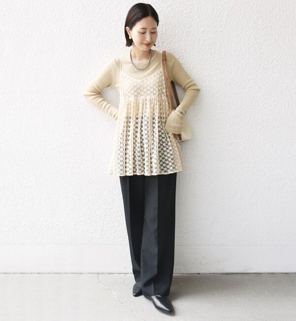 SHIPS for women「〈手洗い可能〉フラワー チュール 刺繍 チュニック ワンピース」|チュニック|