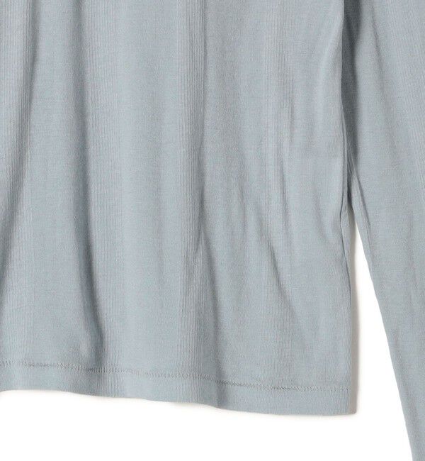 SHIPS for women「《一部追加予約》【SHIPS別注】miller: シアー ヘンリー ネック ロング スリーブ TEE」|Tシャツ・カットソー|