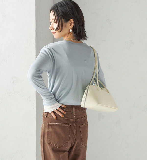 SHIPS for women「《一部追加予約》【SHIPS別注】miller: シアー ヘンリー ネック ロング スリーブ TEE」|Tシャツ・カットソー|