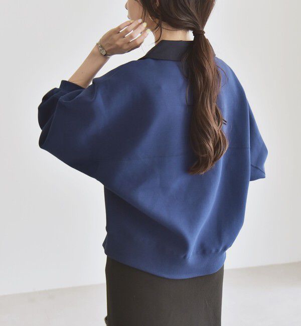 quaranciel「quaranciel:〈洗濯機可能〉ポンチ ロゴプリント ポロ スウェット プルオーバー」|スウェット・ジャージ|